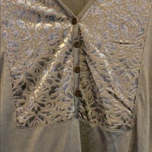 Faded Glory Button Down Gray Long Sleeve